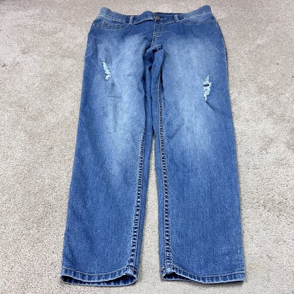 Lane Bryant Jeans Skinny Blue Distressed Pockets Women's Size 16 - Picture 5 of 12